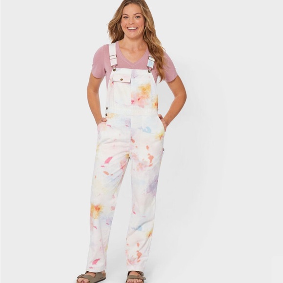 NWT Duluth Trading Co Wild Card Cotton Canvas Bib Overalls Size XS - Picture 6 of 9